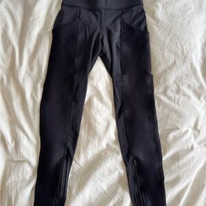 MICHI Jet Black Active Leggings with Pockets and Zippers
